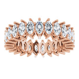 14K Gold Marquise Lab-Grown Diamond Shared-Prong Eternity Band – 4.3x2.25 mm Stones - Rose Gold - view 3