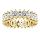 14K Gold Marquise Lab-Grown Diamond Shared-Prong Eternity Band – 4.3x2.25 mm Stones - Yellow Gold - view 3