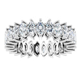 Platinum Marquise Lab-Grown Diamond Shared-Prong Eternity Band – 4.3x2.25 mm Stones - view 3