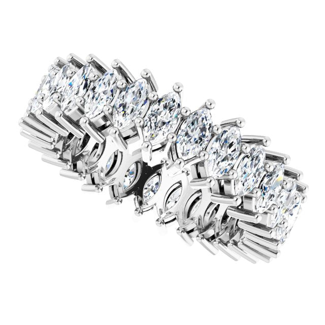 Platinum Marquise Natural Diamond Shared-Prong Eternity Band – 4x2 mm Stones (1 7/8–2 1/6 CTW) - view 5