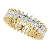 14K Gold Marquise Natural Diamond Shared-Prong Eternity Band – 4x2 mm Stones (1 7/8–2 1/6 CTW) - Yellow Gold - view 5