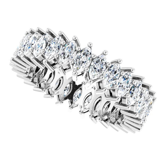 Platinum Marquise Natural Diamond Shared-Prong Eternity Band – 4x2 mm Stones (1 7/8–2 1/6 CTW) - view 5