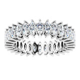 Platinum Marquise Natural Diamond Shared-Prong Eternity Band – 4x2 mm Stones (1 7/8–2 1/6 CTW) - view 3