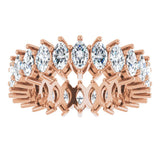 14K Gold Marquise Lab-Grown Diamond Shared-Prong Eternity Band – 4.3x2.25 mm Stones - Rose Gold - view 3