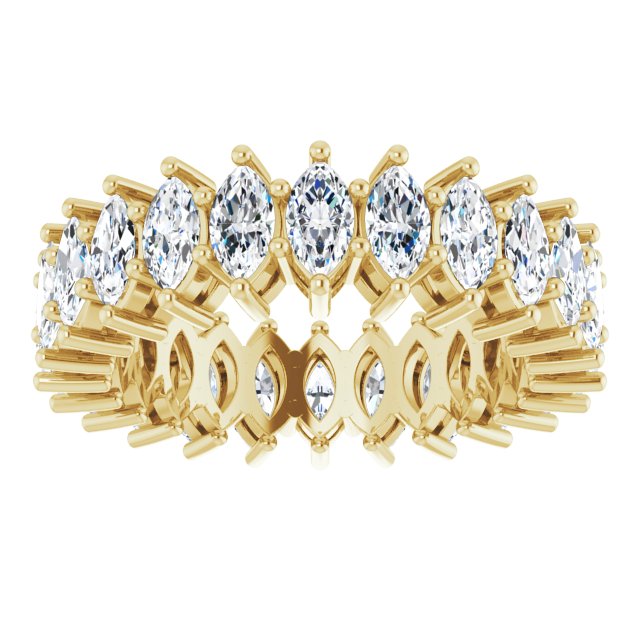 14K Gold Marquise Lab-Grown Diamond Shared-Prong Eternity Band – 4.3x2.25 mm Stones - Yellow Gold - view 3