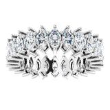 Platinum Marquise Lab-Grown Diamond Shared-Prong Eternity Band – 4.3x2.25 mm Stones - view 3