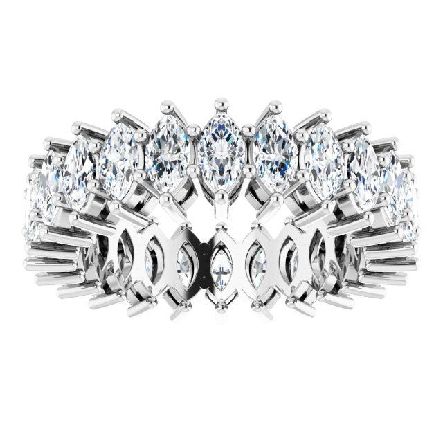 Platinum Marquise Lab-Grown Diamond Shared-Prong Eternity Band – 4.3x2.25 mm Stones - view 3