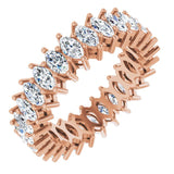 14K Gold Marquise Lab-Grown Diamond Shared-Prong Eternity Band – 4.3x2.25 mm Stones - Rose Gold