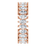 14K Gold Marquise Lab-Grown Diamond Shared-Prong Eternity Band – 4.3x2.25 mm Stones - Rose Gold - view 4