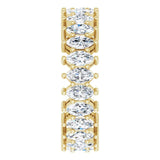 14K Gold Marquise Lab-Grown Diamond Shared-Prong Eternity Band – 4.3x2.25 mm Stones - Yellow Gold - view 4