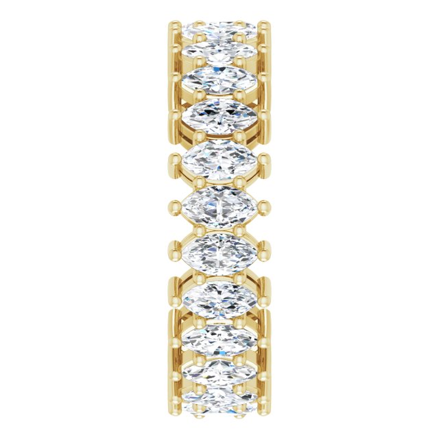 14K Gold Marquise Lab-Grown Diamond Shared-Prong Eternity Band – 4.3x2.25 mm Stones - Yellow Gold - view 4
