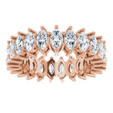 14K Gold Marquise Lab-Grown Diamond Shared-Prong Eternity Band – 4.5x2.5 mm Stones (2 7/8–3 1/4 CTW) - Rose Gold - view 3