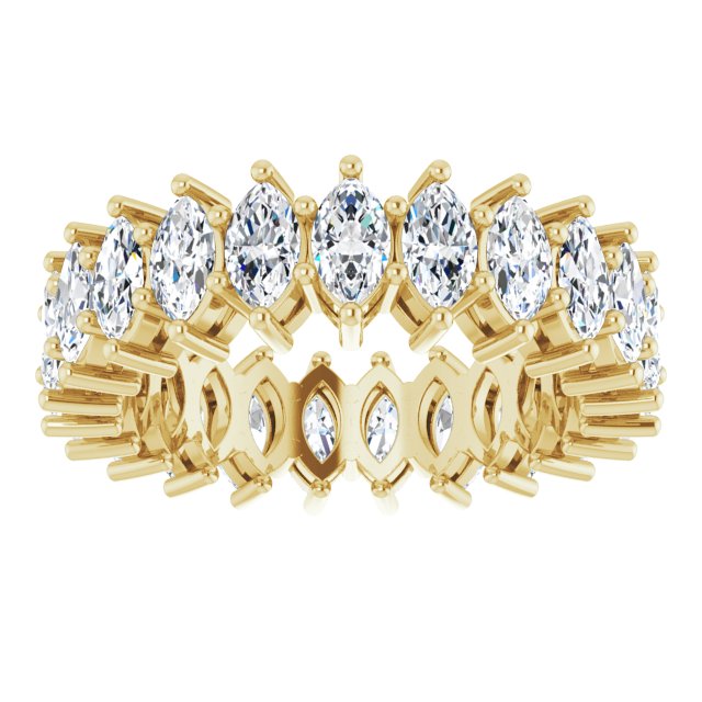 14K Gold Marquise Lab-Grown Diamond Shared-Prong Eternity Band – 4.5x2.5 mm Stones (2 7/8–3 1/4 CTW) - Yellow Gold - view 3