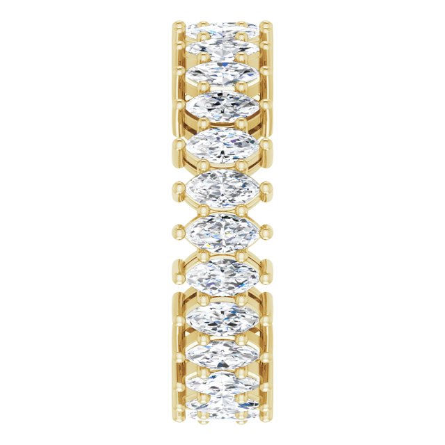 14K Gold Marquise Lab-Grown Diamond Shared-Prong Eternity Band – 4x2 mm Stones (1 7/8–2 1/6 CTW) - Yellow Gold - view 4