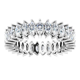 Platinum Marquise Lab-Grown Diamond Shared-Prong Eternity Band – 4x2 mm Stones (1 7/8–2 1/6 CTW) - view 3
