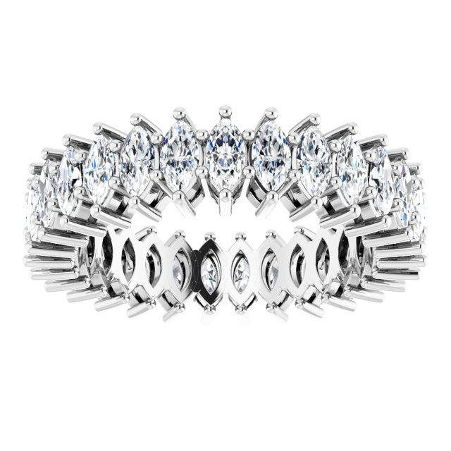 Platinum Marquise Natural Diamond Shared-Prong Eternity Band – 4x2 mm Stones (1 7/8–2 1/6 CTW) - view 3