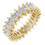 14K Gold Marquise Lab-Grown Diamond Shared-Prong Eternity Band – 4.3x2.25 mm Stones - Yellow Gold