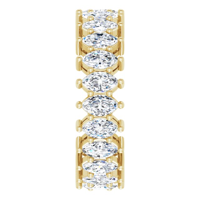 14K Gold Marquise Lab-Grown Diamond Shared-Prong Eternity Band – 4.5x2.5 mm Stones (2 7/8–3 1/4 CTW) - Yellow Gold - view 4