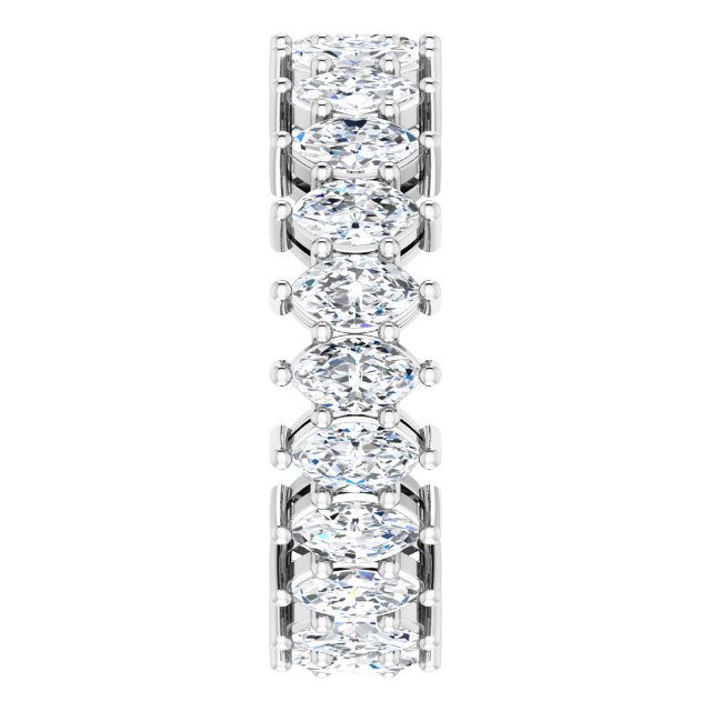 14K Gold Marquise Lab-Grown Diamond Shared-Prong Eternity Band – 4.5x2.5 mm Stones (2 7/8–3 1/4 CTW) - White Gold - view 4