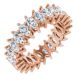 14K Gold Marquise Lab-Grown Diamond Shared-Prong Eternity Band – 4.5x2.5 mm Stones (2 7/8–3 1/4 CTW) - Rose Gold