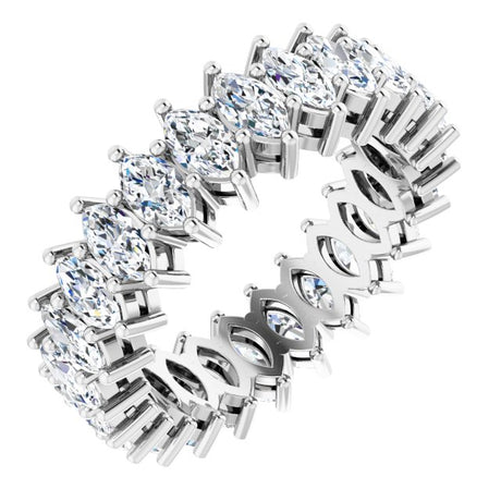 Platinum Marquise Lab-Grown Diamond Shared-Prong Eternity Band – 4.5x2.5 mm Stones (2 7/8–3 1/4 CTW)