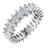 14K Gold Marquise Lab-Grown Diamond Shared-Prong Eternity Band – 4.5x2.5 mm Stones (2 7/8–3 1/4 CTW) - White Gold