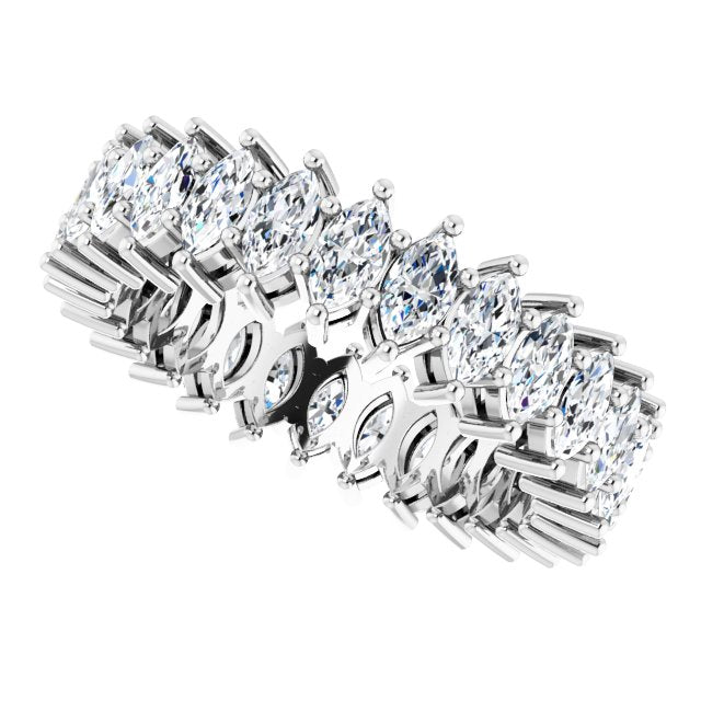 Platinum Marquise Lab-Grown Diamond Shared-Prong Eternity Band – 4.3x2.25 mm Stones - view 5