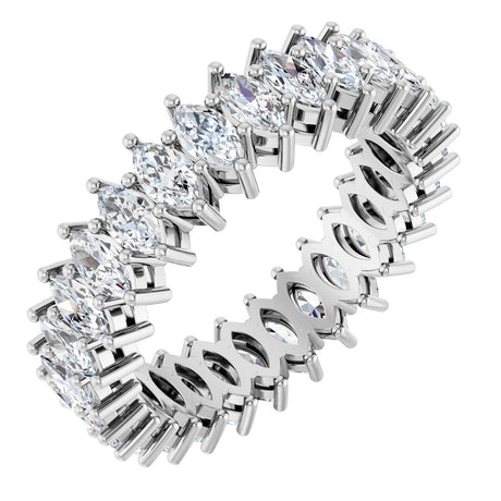 Platinum Marquise Lab-Grown Diamond Shared-Prong Eternity Band – 4.3x2.25 mm Stones