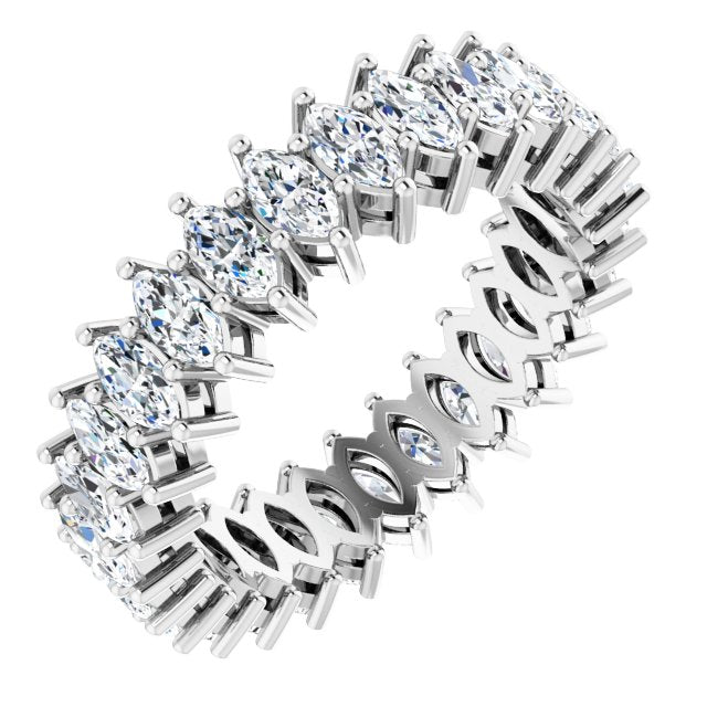 Platinum Marquise Lab-Grown Diamond Shared-Prong Eternity Band – 4.3x2.25 mm Stones