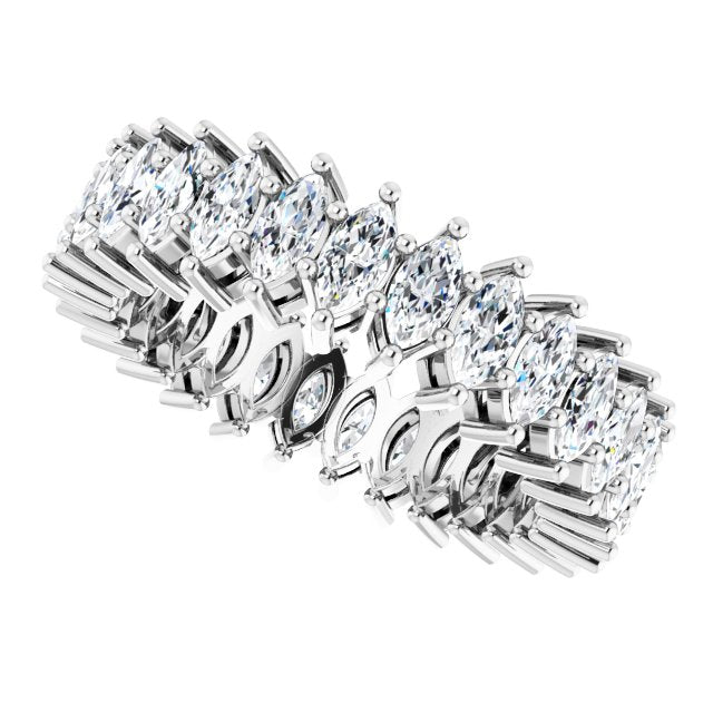 Platinum Marquise Natural Diamond Shared-Prong Eternity Band – 4x2 mm Stones (1 7/8–2 1/6 CTW) - view 5