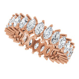 14K Gold Marquise Lab-Grown Diamond Shared-Prong Eternity Band – 4.5x2.5 mm Stones (2 7/8–3 1/4 CTW) - Rose Gold - view 5