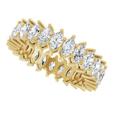 14K Gold Marquise Lab-Grown Diamond Shared-Prong Eternity Band – 4.5x2.5 mm Stones (2 7/8–3 1/4 CTW) - Yellow Gold - view 5