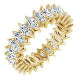 14K Gold Marquise Lab-Grown Diamond Shared-Prong Eternity Band – 4.5x2.5 mm Stones (2 7/8–3 1/4 CTW) - Yellow Gold