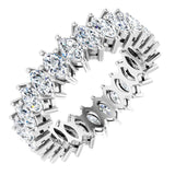 14K Gold Marquise Natural Diamond Shared-Prong Eternity Band – 4.5x2.5 mm Stones (2 7/8–3 1/4 CTW) - White Gold