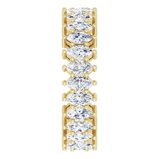 14K Gold Marquise Lab-Grown Diamond Shared-Prong Eternity Band – 4.3x2.25 mm Stones - Yellow Gold - view 4