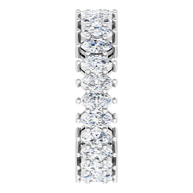 Platinum Marquise Natural Diamond Shared-Prong Eternity Band – 4.3x2.25 mm Stones - view 4