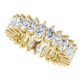 14K Gold Marquise Lab-Grown Diamond Shared-Prong Eternity Band – 4.3x2.25 mm Stones - Yellow Gold - view 5