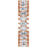 14K Gold Marquise Lab-Grown Diamond Shared-Prong Eternity Band – 4.3x2.25 mm Stones - Rose Gold - view 4