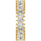 14K Gold Marquise Natural Diamond Shared-Prong Eternity Band – 4.3x2.25 mm Stones - Yellow Gold - view 4