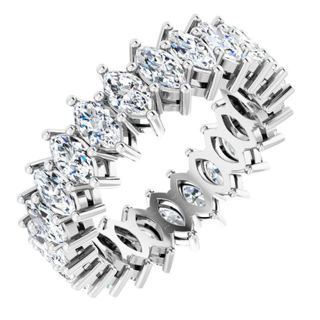 Platinum Marquise Lab-Grown Diamond Shared-Prong Eternity Band – 4.5x2.5 mm Stones (2 7/8–3 1/4 CTW)