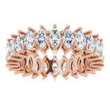 14K Gold Marquise Lab-Grown Diamond Shared-Prong Eternity Band – 4.5x2.5 mm Stones (2 7/8–3 1/4 CTW) - Rose Gold - view 3