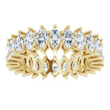 14K Gold Marquise Lab-Grown Diamond Shared-Prong Eternity Band – 4.5x2.5 mm Stones (2 7/8–3 1/4 CTW) - Yellow Gold - view 3