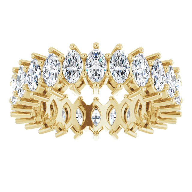 14K Gold Marquise Lab-Grown Diamond Shared-Prong Eternity Band – 4.5x2.5 mm Stones (2 7/8–3 1/4 CTW) - Yellow Gold - view 3
