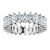 Platinum Marquise Natural Diamond Shared-Prong Eternity Band – 4.5x2.5 mm Stones (2 7/8–3 1/4 CTW) - view 3