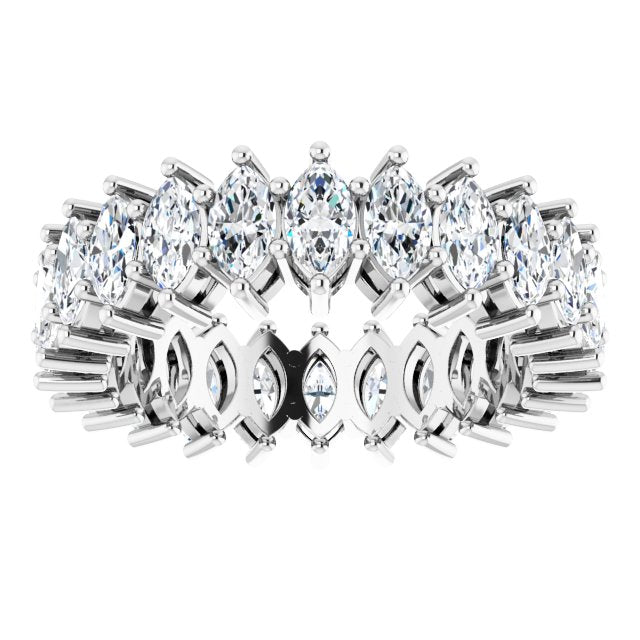 Platinum Marquise Natural Diamond Shared-Prong Eternity Band – 4.5x2.5 mm Stones (2 7/8–3 1/4 CTW) - view 3