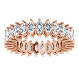 14K Gold Marquise Lab-Grown Diamond Shared-Prong Eternity Band – 4.3x2.25 mm Stones - Rose Gold - view 3