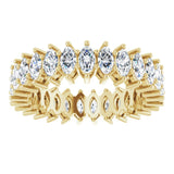 14K Gold Marquise Lab-Grown Diamond Shared-Prong Eternity Band – 4.3x2.25 mm Stones - Yellow Gold - view 3