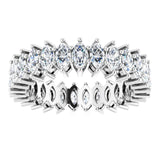 Platinum Marquise Lab-Grown Diamond Shared-Prong Eternity Band – 4.3x2.25 mm Stones - view 3