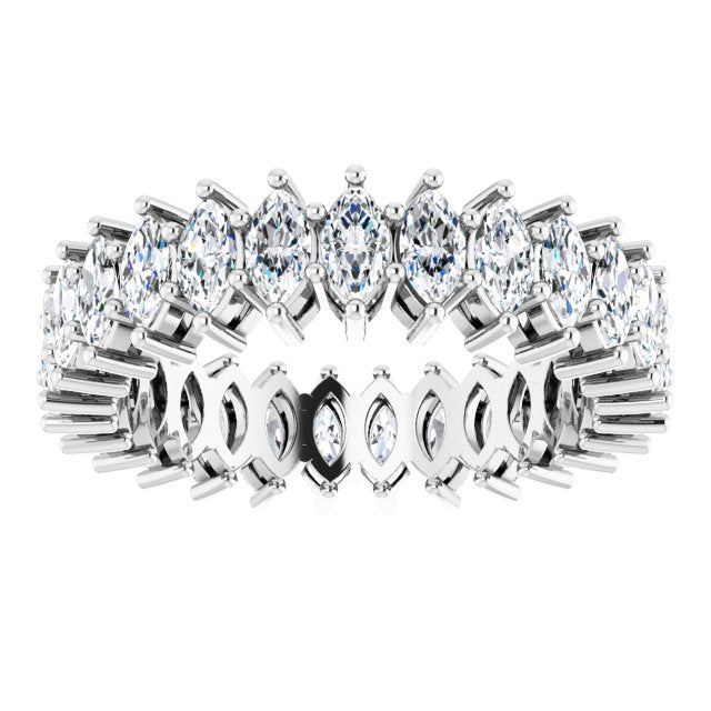 Platinum Marquise Lab-Grown Diamond Shared-Prong Eternity Band – 4.3x2.25 mm Stones - view 3