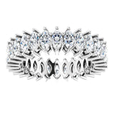 14K Gold Marquise Lab-Grown Diamond Shared-Prong Eternity Band – 4x2 mm Stones (1 7/8–2 1/6 CTW) - White Gold - view 3
